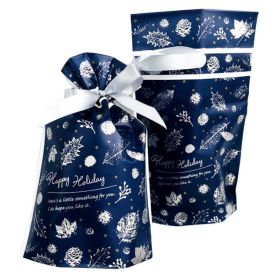 20 Pcs White Leaves Pine Cone Drawstring Bag Blue Silver Gift Wrapping Bags Candy Bag Gift Wrap Cute Party Favor Supplies