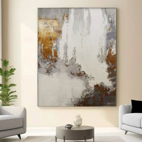 Gray and Brown Abstract Oil Painting on Canvas Large Original Hand Painted Canvas Art Modern Textured Wall Art for Living Room Home Decor (Style: 01, size: 140x210cm)